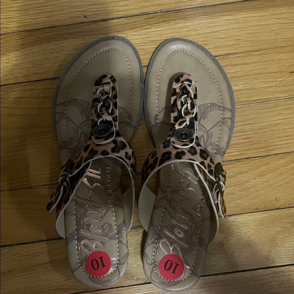 Brown Leopard Print Women's Sandals